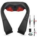 Medcursor Neck Massager - Portable Electric Neck and Back Massager with Heat, Deep Tissue 3D Kneading Pillow for Muscle Pain Relief, Ideal Fathers Day Gift, Not Cordless (Black)