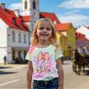 CM C&M WODRO Magical Kingdom Shirt Baby Girl Magic Castle Bow Tie-Dye T-Shirt Kids Fairy Tale Short Sleeve Summer Tee Tops(Tie-Dye 3,2-3 Years)
