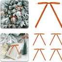 Copper Velvet Ribbon Christmas Bow 5 x 7 Inches Premade Copper Bows for Christmas Tree Hanging Decorations Gift Wrapping Wreaths Crafts Outdoor Indoor Home Decor Wedding, Pack of 24