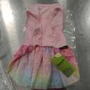 Fitwarm Rainbow Unicorn Dog Tutu Dress, Summer Clothes for Small Dogs Girl, Pet Birthday Outfit, Pink, Small