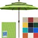 EliteShade USA 10-Year-Non-Fading 10ft 3-Tier Market Patio Umbrella, Commercial Grade Outdoor Table Umbrella with Crank Open, Windproof & UPF 50+ UV Protection, Heavy Duty Ventilation for Garden, Deck, Pool, Backyard, Beach & Bistro, Macaw Green