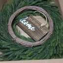 24 Inch Winter Wreath for Front Door: Real Touch Norfolk Pine Wreath with Welcome Wooden Sign - Christmas Large Artificial Green Wreath for Outdoor Indoor Wall Porch Windows Fireplace Decor