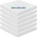 Frienda 6 Pack 2" X 18" X 18" Upholstery High Density Foam Cushion White Square Seat Replacement Cushion or Commercial Use Stuffing Craft Foam Couch Chair Padding DIY Projects
