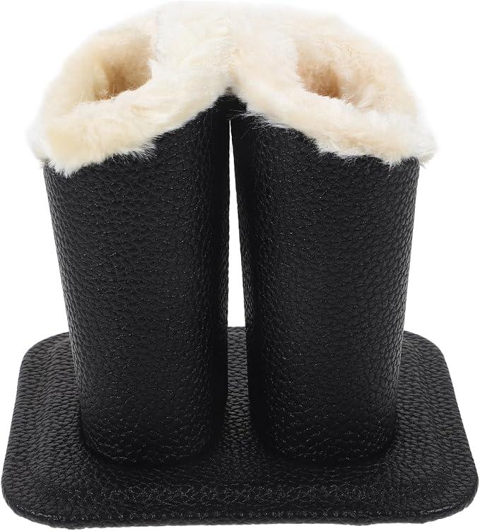 Plush Lined Double Eyeglasses Holder,Double Slot Eyeglasses Holder with Plush Lining,Glasses Stand Case for Nightstand Desk Home Office Eyeglass Display