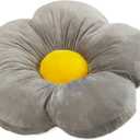Butterfly Craze Daisy Lounge Flower Pillow for Teens & Kids - Medium 20 Inches, Cozy & Stylish Floor Cushion, Perfect Seating Solution, Machine Washable Aesthetic Decor, Plush Microfiber, Gray (Gray)