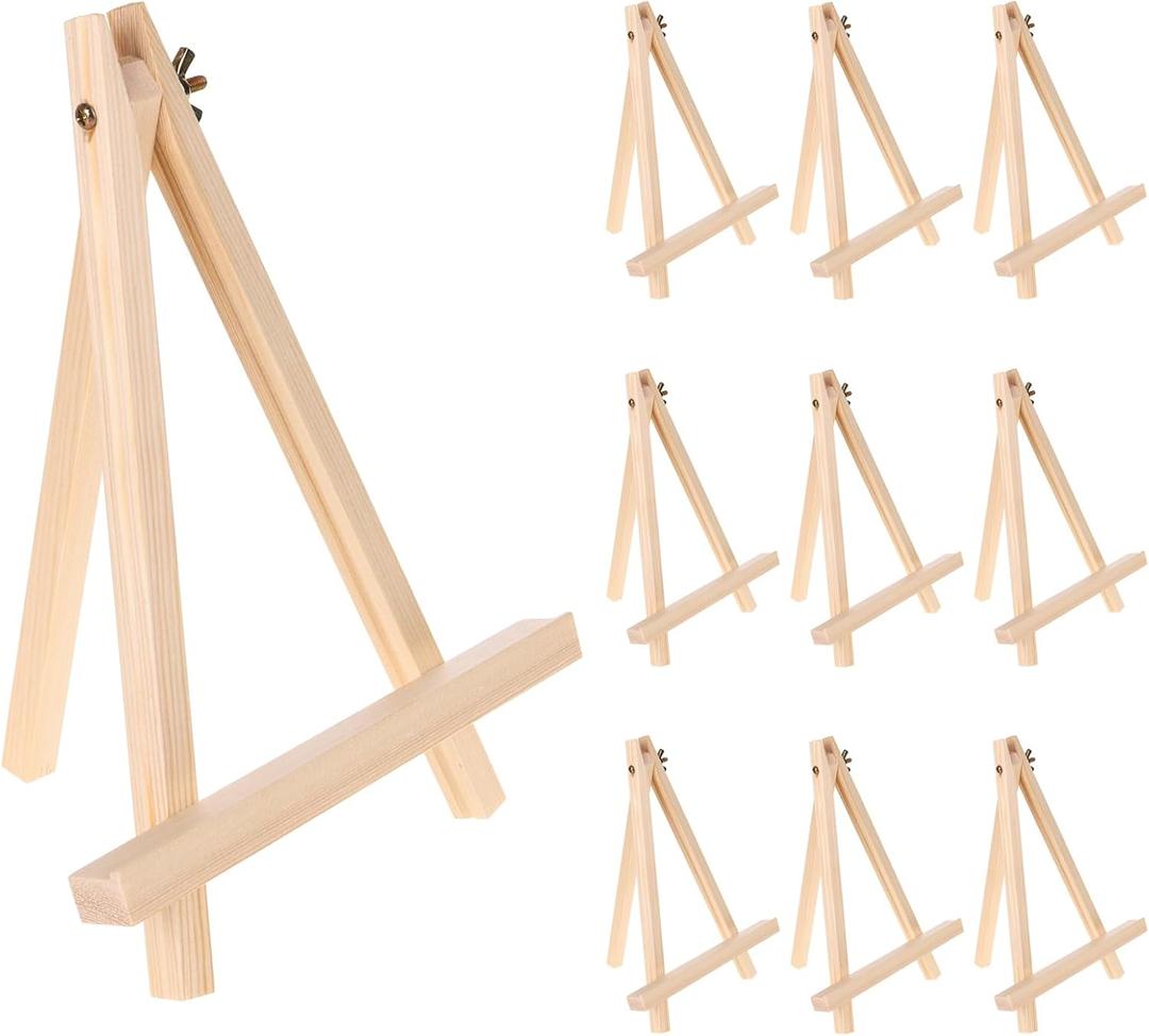 Jekkis Easel for Painting, 9-Inch Tabletop Easels Set of 1, Tall Wood Display Stands for Canvas, Art Craft Easel for Artists and Students