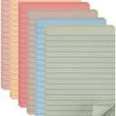 YISAN Lined Sticky Notes 4x6 Inch,6 Pads,Pastel Self-Stick Pad with Lines,55 Sheet/Pad for Office,71143