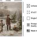 Poster Master Vintage Country Christmas Painting Poster - Retro Winter Print - Forest Art - Holiday Art - Gift for Men & Women - Wall Decor for Bedroom, Living Room or Office - 8x10 UNFRAMED Wall Art