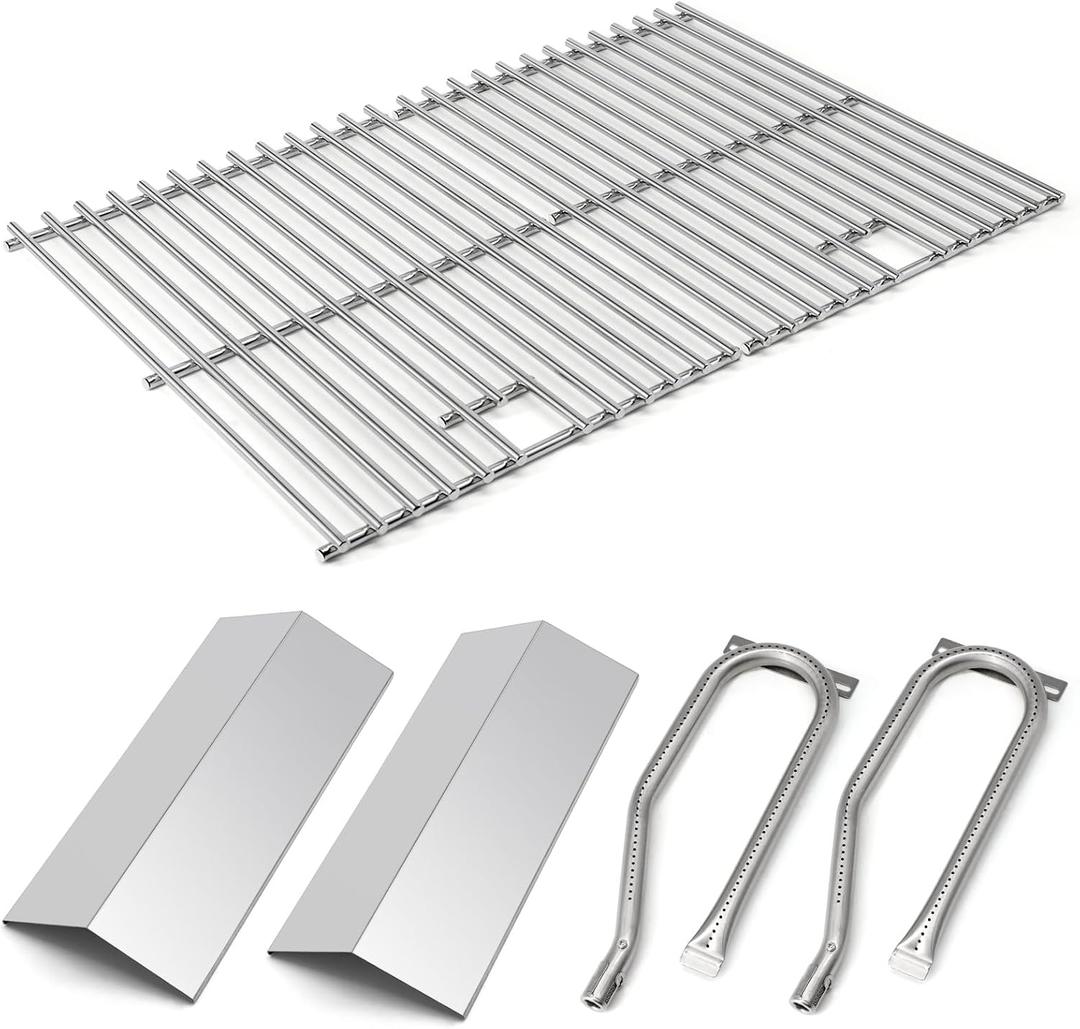 Adviace Grill Replacement Parts for Cuisinart CGG-306 CGG306 Gas Grill, Grill Cooking Grate 306-20087 & Flame Tamer 306-20133 & Gas Burner 306-20092 Replacement for Cuisinart Gas Grill CGG-306