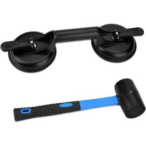 Floor Gap Fixer Tool for Laminate Floor Gap Repair Include Suction Cup and Mallet (Can't use on scraped surface floor) (Blue)