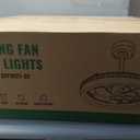 Ceiling Fan with Lights and Remote, 20'' Modern Flush Mount LED Fan Light, 3000-6000K Dimmable Low Profile Fandelier Ceiling Fans for Bedroom, Kitchen, Living Room, Black