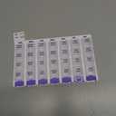 EZY DOSE Weekly (7 Day) 4 Times a Day Push Button Pill Organizer and Vitamin Planner, Removable Daily Pillboxes, Purple, Clear Lids, Small