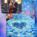 2 x Homemory Rose Petals and Candles Set for Romantic Decorations Special Night, 2000 Pcs Blue Rose Petals with 24 Pcs LED Heart Candles Lights for Proposal, Anniversary, Birthday, Wedding Decor