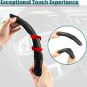 West Llama 3PCS Leather Car Steering Wheel Cover,Snap On Steering Wheel Protector Universal 99% Cars(3PCS-Black)