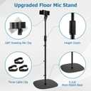 BILIONE Microphone Stand Floor, 30''-75'' Height Adjustable Boom Mic Stand with Weighted Base, 2 Clips & 3/8'' to 5/8'' Adapter Compatible with Blue Yeti HyperX QuadCast Shure SM58