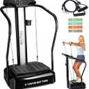 Lifepro Rhythm Vibration Plate Exercise Machine with Handles for Balance Support  Vibrating Plate for Lymphatic Drainage, Circulation & Recovery, Heart Rate Sensor, Phone Holder, 99 Speed Levels