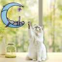 Cat Moon Star Gift for Cat Lovers, Women, Moms, Girls  Cute Acrylic Window Hanging Ornament  Thoughtful Memorial, Sympathy & Remembrance Gift  Blue