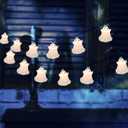Abeja Ghost String Lights, 8.5 FT Cute Decoration with 10 White Ghost Light, Waterproof Ghost String Lights for Tree, Window, Yard Decorations