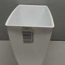 iDesign,Plastic Spa Rectangular Trash, Waste Basket Garbage Can for Bathroom, Bedroom, Home Office, Dorm, College, 2.5 Gallon, White