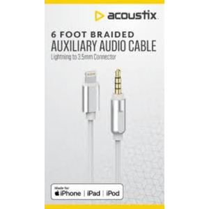 ACOUSTIX 6 FOOT BRAIDED AUXILIARY AUDIO CABLE