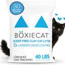 Boxie Unscented 30 Day Odor Control Clumping Clay Cat & Kitty Litter 40 lb, 99.9% Dust-Free, Hard Flat Top Clumps, No Fragrances No Fillers, Long-Lasting, Easy to Scoop
