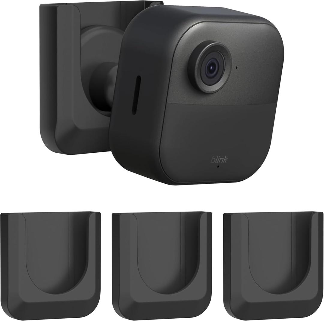 Blink Camera No Drill Wall Mount Bracket for Blink Outdoor 4/ Outdoor 2K+ / Blink Mini 2/Blink Indoor Camera,No Screw Adhesive Blink Camera Mount for Blink Indoor 3Pack (Camera Not Included) Black