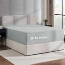 Nestl Light Grey Extra Deep Pocket Fitted Sheet Queen, Hotel Luxury Queen Fitted Sheet Only Easily Fits 18 to 24 Inch Mattress, Super Soft, Wrinkle-free, and Breathable Bottom Sheets with Corner Strap