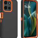 for Motorola Moto G 2025 Case/Moto G 2026 Case/Moto G Play 2026 Case, Heavy Duty Bumper Case Shockproof Dustproof 3 in 1 Rugged Protective Phone Cover (Orange/Black)