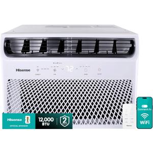 Hisense 12,000 BTU Smart Window Air Conditioner, 3 modes (Cooling, Fan, Dehumidifier), Easy Installation, Ultra Quiet