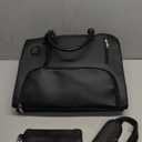 Lunch Tote Bag for Women 2 in 1 Laptop Work Bag with Lunch Insulated Compartment and Purse Combo Waterproof PU Leather 15.6 Inch Computer Crossbody and Shoulder Bag for Daily, Office, Picnic Black