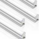 LightingWill T5 Integrated Fixture 4FT, Warm White 3000-3500K, 20W, Linkable LED Shop Light, LED Ceiling and Under Cabinet Light, Corded Electric with Built-in ON/Off Switch, 4 Pack