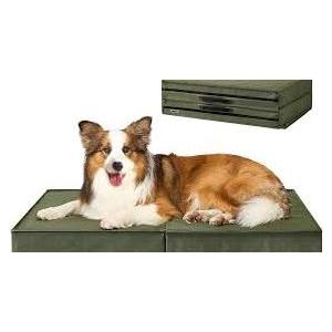 EHEYCIGA Foldable Waterproof Dog Beds for Large Dogs - Outdoor Orthopedic Dog Bed with Washable Removable Cover, Pet Bed Mattress with Handle, Olive Green, 36 x 27 x 3.5 inches