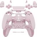 eXtremeRate Full Set Shell with Buttons Compatible with p s 5 Edge Controller, Cherry Blossoms Pink Replacement Decorative Trim Shell Front Back Plates Compatible with p s 5 Edge Controller