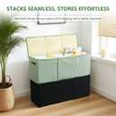 VinneGenzz Extra Large Storage Box with Zippered Lid 130L Jumbo Basket Bin