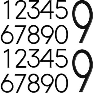 Leinuosen Black 4 Inch Acrylic Mailbox Number 2 Set - Weatherproof - Mailbox Numbers for Outside - House Numbers - Sticky (Classic)