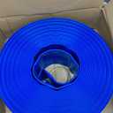 Poolvio 1-1/2" x 100' Professional Blue Backwash Hose with Clamps, General Purpose Reinforced PVC Lay-Flat Water Discharge Hose,for Use While Back-Washing Filters and Draining Pools