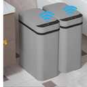 Yatmung 2 Pack - 2.5 Gallon Motion Sensor Bathroom Trash Can - Slim Smart Trash Cans - Skinny Trash Bin with Lid - Electric, Narrow, Plastic, Auto Open - Small Automatic Garbage Can (Grey)