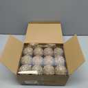 Wesiti 24 Sets 2.6 Inch Gold Glitter Christmas Ball Ornament Set 24 Sparkly Shatterproof Tinsel Ball Ornament with 24 Bow Sequin Hanging Xmas Tree Decoration Indoor Outdoor for Xmas Wedding Decor