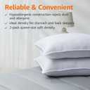 Amazon Basics Down Alternative Pillows for Stomach and Back Sleepers, Soft Density, Queen Size 30" x 20", White, 2-Pack