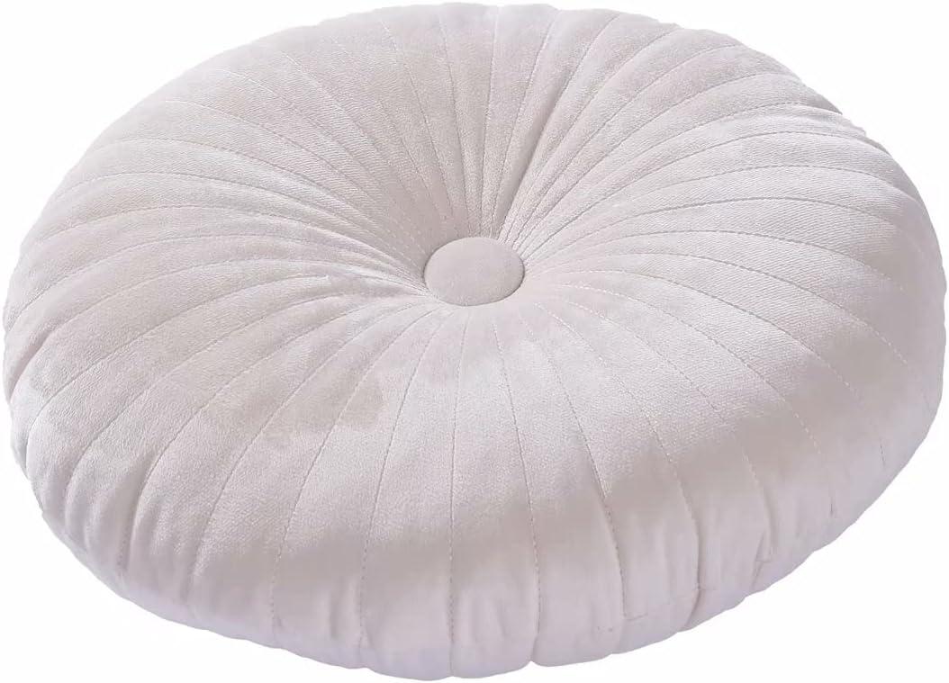 HLOVME Round Pillow Cushion for Couch Velvet Decorative Small Throw Pillow Solid Color for Living Room Bed Floor 13.7, Beige HLOVME Round Pillow Cushion for Couch Velvet Decorative Small Throw Pillow Solid Color for Living Room Bed Floor 13.7, Beige