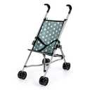 Bayer Umbrella Stroller for Dolls - Green & White Stars, Compact Foldable Design, Ages 3+