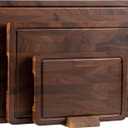 THETCHRY Walnut Wood Cutting Board Set, End Grain Cutting Boards for Kitchen with Handle, Non Toxic Wooden Charcuterie Boards Double Sided, Butcher Block for Meal Prep & Serving with Gift Box