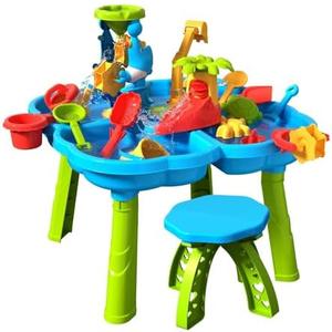 CozyBomB™ Water Table for Toddlers 3-5 | Outdoor Toys Water Play Table, Magnetic Fishing Toy Game, Summer Splash Pond Showers Sand Activity, Sensory Party Birthday Gift Kids Ages 4-8 9-12 (1-Tier)