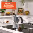 Imusa 6 Cup Stovetop Espresso Maker with Heart Shaped Knob, Silver