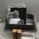 XXXL Jumbo Stainless Steel Litter Box with Lid, 26" L x 18" W x 17" H Extra Large Stainless Steel Litter Box, 400 Count Cat Poop Bags + Cat Litter Mat,Non-Sticky, Anti-Leakage, Easy to Clean (dark gray)