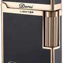Classic Butane Lighter Vintage Side Slide Ignition Lighter, Refillable for Men, Dad, Husband, Unique Collectible(Fuel Not Included),Gold