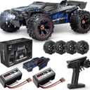 1:14 Scale RC Cars for Adults, 60KPH High Speed RC Truggy, 4X4 Off-Road Remote Control Truck, Waterproof Electric Car with 2S Battery, All Terrain RC Vehicle for Snow, Sand, Beach & Rocky Surfaces (Blue)