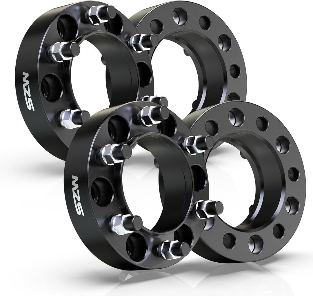 MZS 6x5.5 Wheel Spacers, 1.5" Thick 6X139.7 Wheel Adapters 106mm Hub Bore with M12x1.5 Studs Compatible with 2002-2023 Tacoma 4WD / 1996-2024 4Runner / 2000-2006 Tundra / 2007-2014 FJ Cruiser 4pcs
