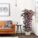 Artificial Bougainvillea Tree -5FT Faux Bougainvillea Tree with Realistic Flowers, Tall Fake Flower Tree for Indoor or Outdoor Decor, Silk Floral Plant for Living Room, Porch, Garden (Pink)