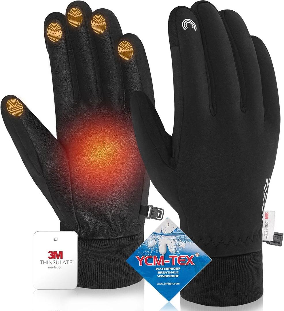 RIGWARL -10 3M Completely Waterproof Gloves for Cold Weather, Winter Gloves 7 Layer Thermal Warm Men Women, Extreme Cold Gloves with 10 Touchscreen Fingers for Cycling Skiing Running Snow, X-Large